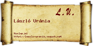 László Uránia névjegykártya